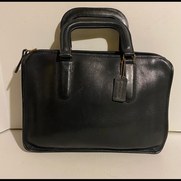 Coach Vintage Black leather briefcase - Picture 1 of 10